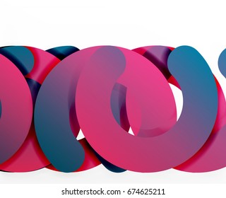 Antecedentes abstractos geométricos en círculo, negocios coloridos o diseño tecnológico para la web. Formas redondeadas de papel - anillos, textura geométrica de estilo 3d, pancarta