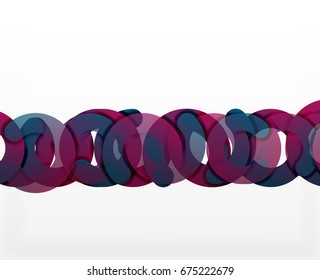 Circle geometric abstract background, colorful business or technology design for web. Paper round shapes - rings, geometric 3d style texture, banner