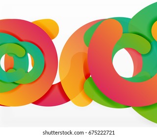 Circle geometrische abstrakte Hintergrund, bunter Business oder Technologie Design für Web. Rundformen aus Papier - Ringe, geometrische 3D-Struktur, Banner