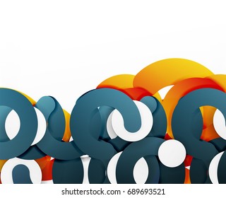 Antecedentes abstractos geométricos en círculo, negocios coloridos o diseño tecnológico para la web. Formas redondeadas de papel - anillos, textura geométrica de estilo 3d, pancarta