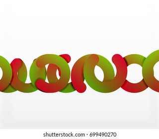 Circle geometric abstract background, colorful business or technology design for web. Paper round shapes - rings, geometric 3d style texture, banner