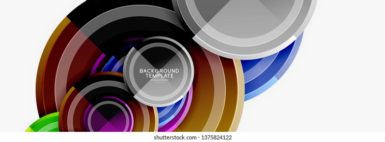 Plantilla de fondo abstracto geométrico circular para banner web, presentación de negocios, marca, fondo de pantalla. Diseño de vectores