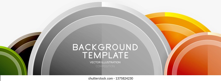 Circle geometric abstract background template for web banner, business presentation, branding, wallpaper. Vector design