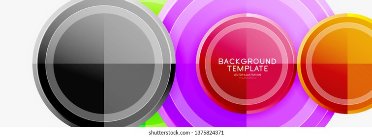 Circle geometric abstract background template for web banner, business presentation, branding, wallpaper. Vector design