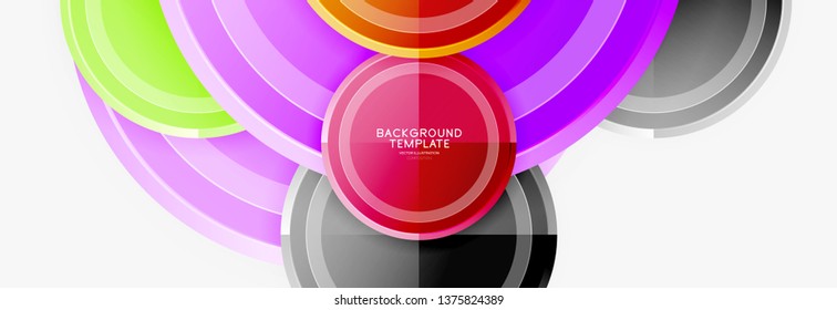 Plantilla de fondo abstracto geométrico circular para banner web, presentación de negocios, marca, fondo de pantalla. Diseño de vectores