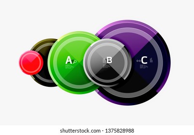 Circle geometric abstract background template for web banner, business presentation, branding, wallpaper. Vector design