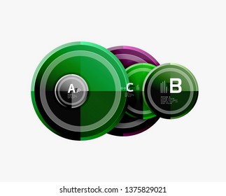 Circle geometric abstract background template for web banner, business presentation, branding, wallpaper. Vector design