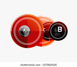Circle geometric abstract background template for web banner, business presentation, branding, wallpaper. Vector design