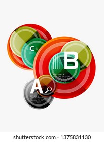 Circle geometric abstract background template for web banner, business presentation, branding, wallpaper. Vector design