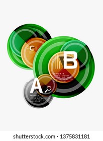 Circle geometric abstract background template for web banner, business presentation, branding, wallpaper. Vector design