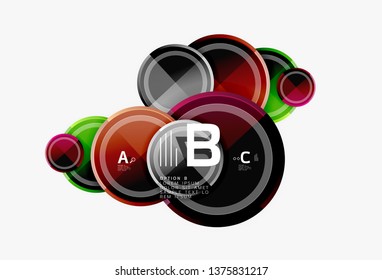 Circle geometric abstract background template for web banner, business presentation, branding, wallpaper. Vector design