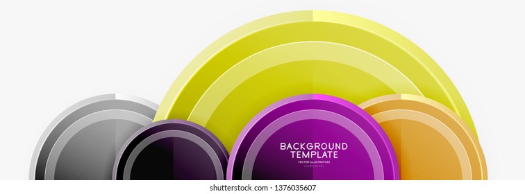 Plantilla de fondo abstracto geométrico circular para banner web, presentación de negocios, marca, fondo de pantalla. Diseño de vectores