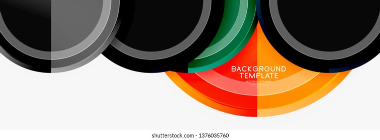 Circle geometric abstract background template for web banner, business presentation, branding, wallpaper. Vector design
