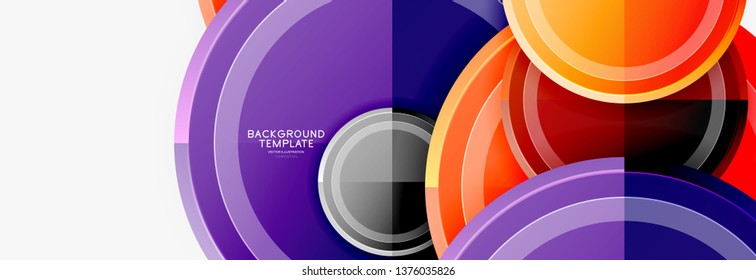 Circle geometric abstract background template for web banner, business presentation, branding, wallpaper. Vector design
