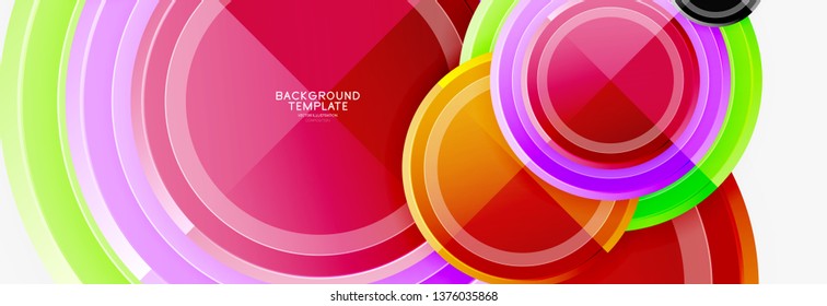 Circle geometric abstract background template for web banner, business presentation, branding, wallpaper. Vector design