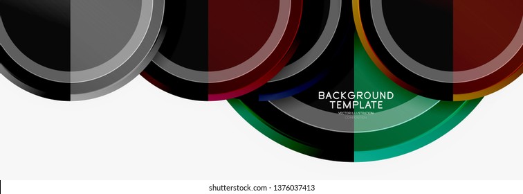 Circle geometric abstract background template for web banner, business presentation, branding, wallpaper. Vector design