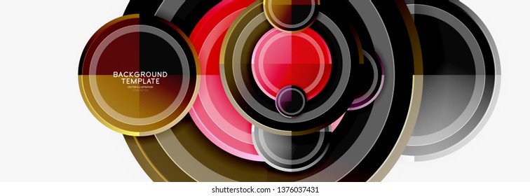 Circle geometric abstract background template for web banner, business presentation, branding, wallpaper. Vector design