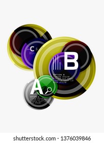 Circle geometric abstract background template for web banner, business presentation, branding, wallpaper. Vector design