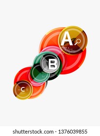 Circle geometric abstract background template for web banner, business presentation, branding, wallpaper. Vector design
