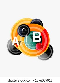 Circle geometric abstract background template for web banner, business presentation, branding, wallpaper. Vector design