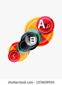 Circle geometric abstract background template for web banner, business presentation, branding, wallpaper. Vector design