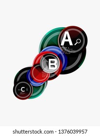 Plantilla de fondo abstracto geométrico circular para banner web, presentación de negocios, marca, fondo de pantalla. Diseño de vectores