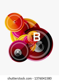 Circle geometric abstract background template for web banner, business presentation, branding, wallpaper. Vector design