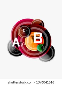 Circle geometric abstract background template for web banner, business presentation, branding, wallpaper. Vector design