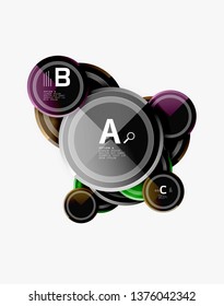 Circle geometric abstract background template for web banner, business presentation, branding, wallpaper. Vector design