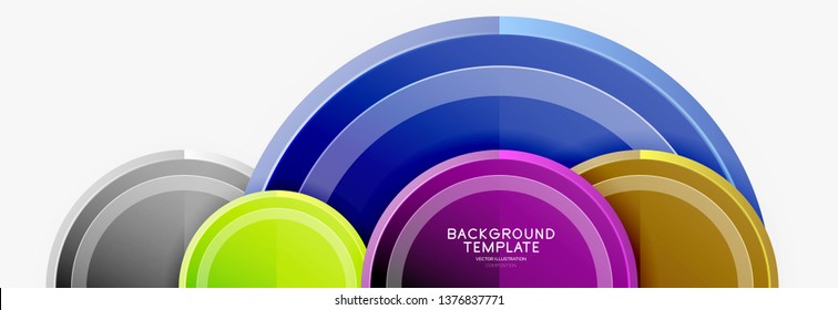 Circle geometric abstract background template for web banner, business presentation, branding, wallpaper. Vector design