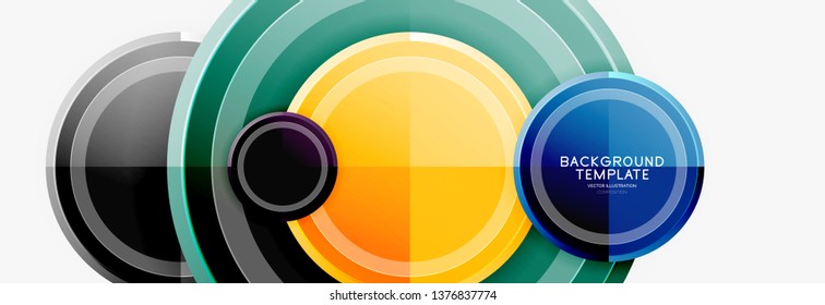 Plantilla de fondo abstracto geométrico circular para banner web, presentación de negocios, marca, fondo de pantalla. Diseño de vectores