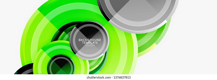 Circle geometric abstract background template for web banner, business presentation, branding, wallpaper. Vector design