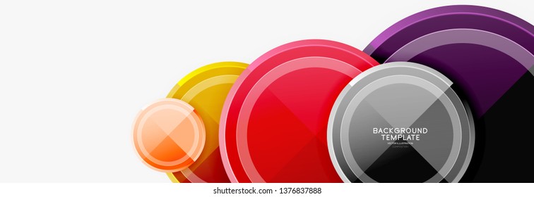 Circle geometric abstract background template for web banner, business presentation, branding, wallpaper. Vector design