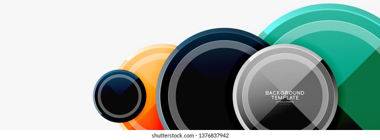 Circle geometric abstract background template for web banner, business presentation, branding, wallpaper. Vector design