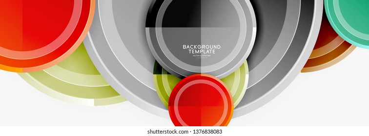 Plantilla de fondo abstracto geométrico circular para banner web, presentación de negocios, marca, fondo de pantalla. Diseño de vectores