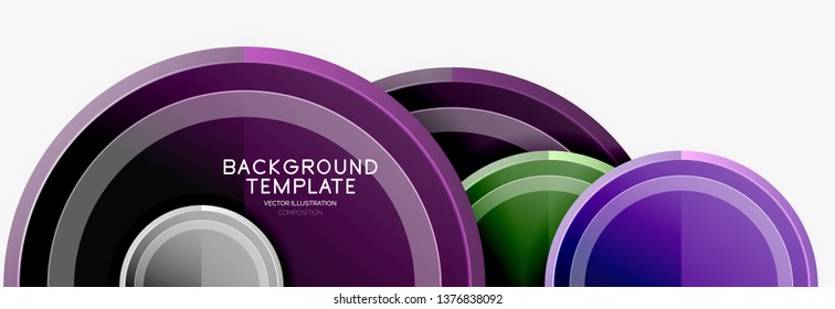 Plantilla de fondo abstracto geométrico circular para banner web, presentación de negocios, marca, fondo de pantalla. Diseño de vectores