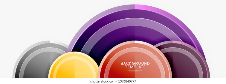 Plantilla de fondo abstracto geométrico circular para banner web, presentación de negocios, marca, fondo de pantalla. Diseño de vectores