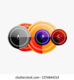 Circle geometric abstract background template for web banner, business presentation, branding, wallpaper. Vector design