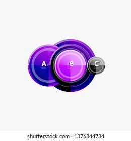 Circle geometric abstract background template for web banner, business presentation, branding, wallpaper. Vector design