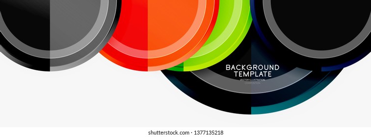 Circle geometric abstract background template for web banner, business presentation, branding, wallpaper. Vector design