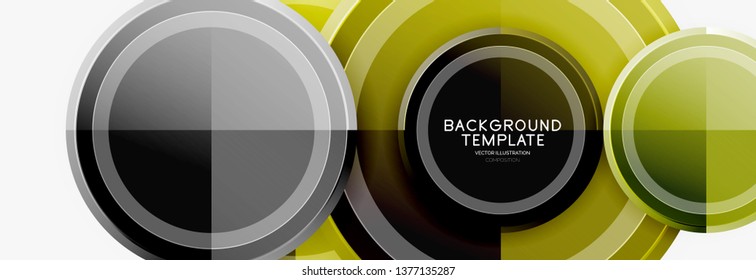 Circle geometric abstract background template for web banner, business presentation, branding, wallpaper. Vector design