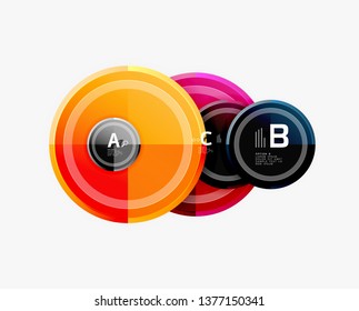 Circle geometric abstract background template for web banner, business presentation, branding, wallpaper. Vector design
