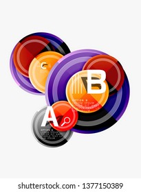 Circle geometric abstract background template for web banner, business presentation, branding, wallpaper. Vector design