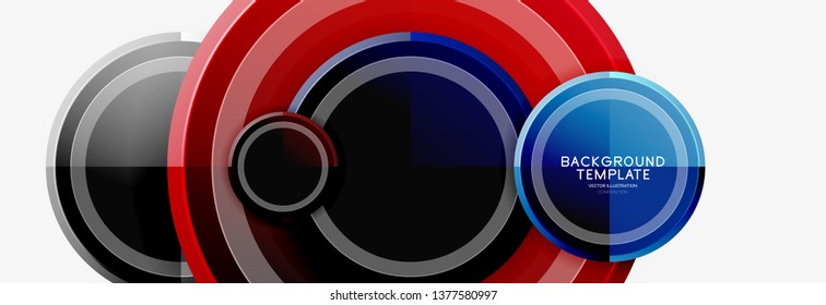 Circle geometric abstract background template for web banner, business presentation, branding, wallpaper. Vector design