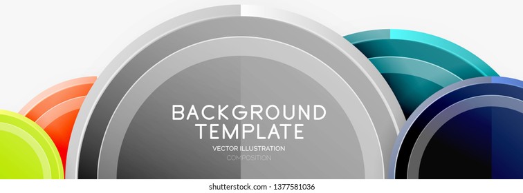 Plantilla de fondo abstracto geométrico circular para banner web, presentación de negocios, marca, fondo de pantalla. Diseño de vectores