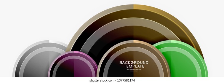 Plantilla de fondo abstracto geométrico circular para banner web, presentación de negocios, marca, fondo de pantalla. Diseño de vectores
