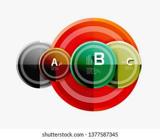 Circle geometric abstract background template for web banner, business presentation, branding, wallpaper. Vector design
