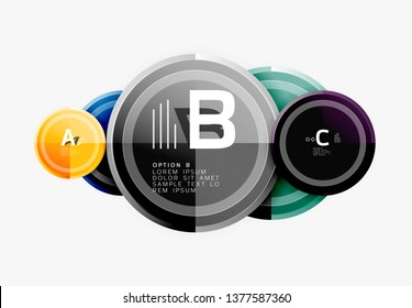 Circle geometric abstract background template for web banner, business presentation, branding, wallpaper. Vector design