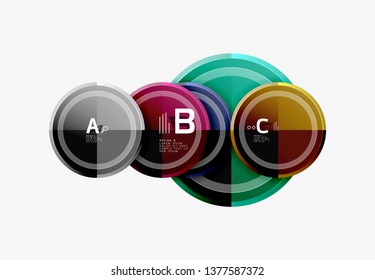 Circle geometric abstract background template for web banner, business presentation, branding, wallpaper. Vector design
