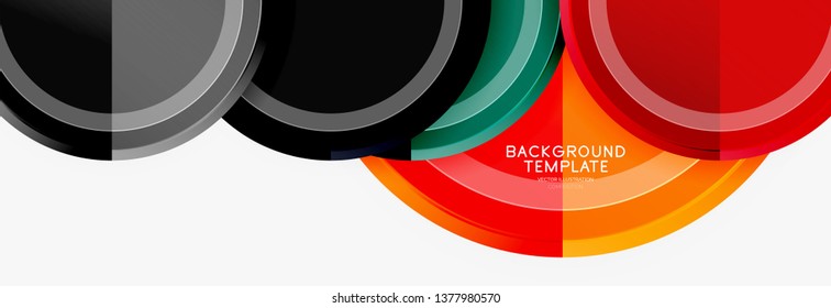 Circle geometric abstract background template for web banner, business presentation, branding, wallpaper. Vector design